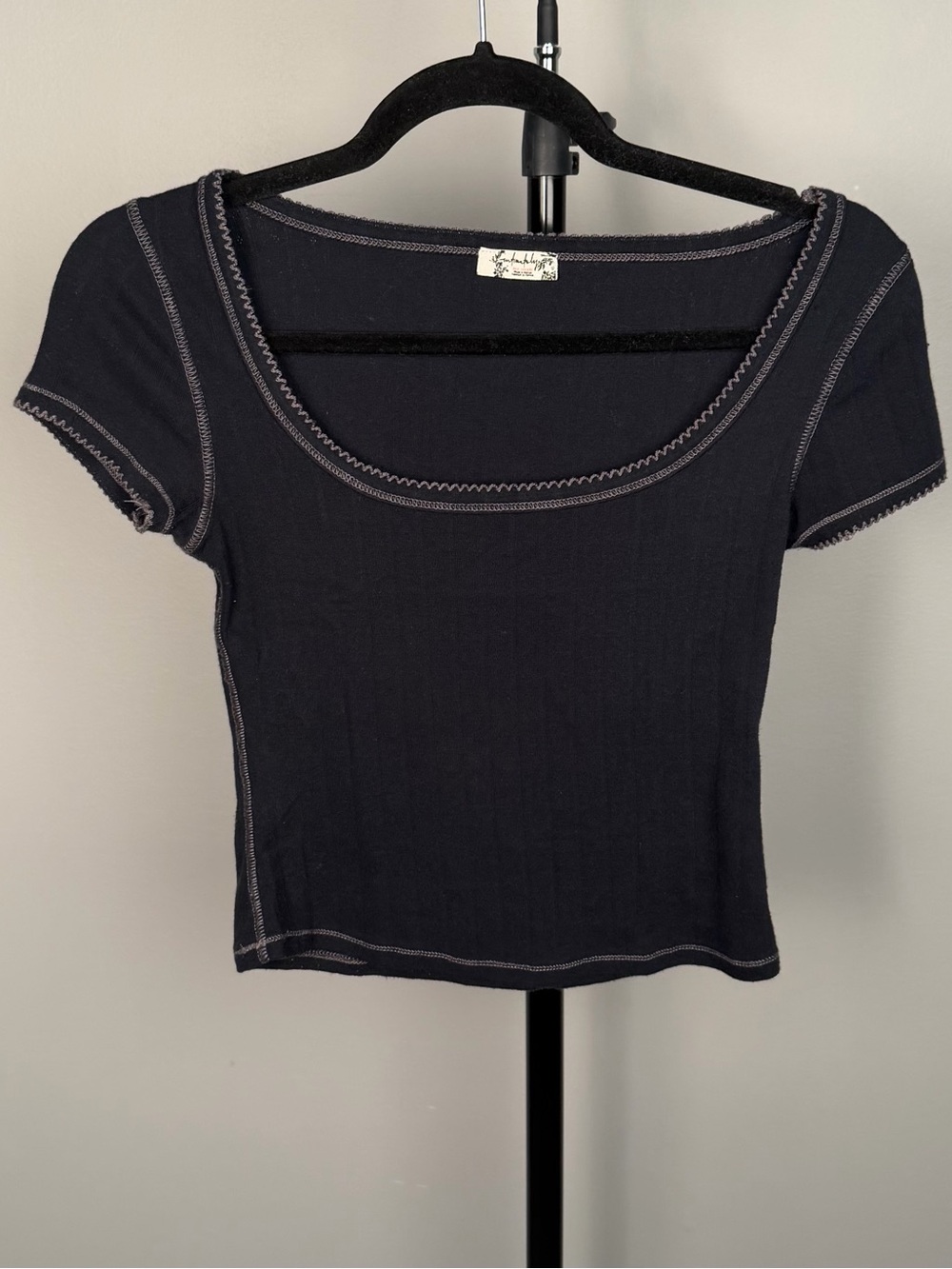 Free People End Game Pointelle Baby Tee